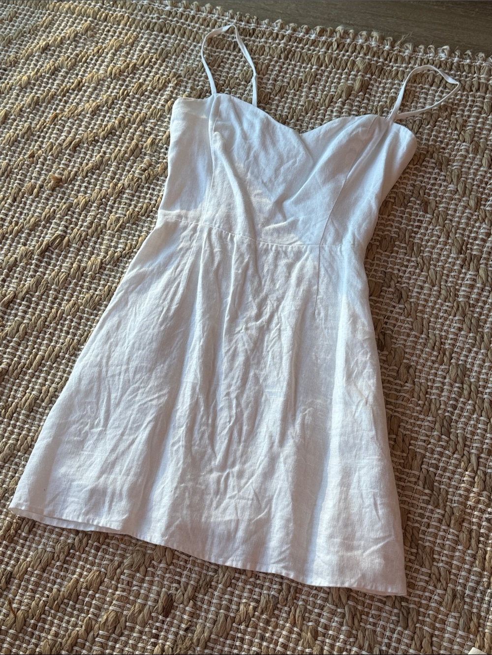 Reformation White Spaghetti-Strap Mini Dress
